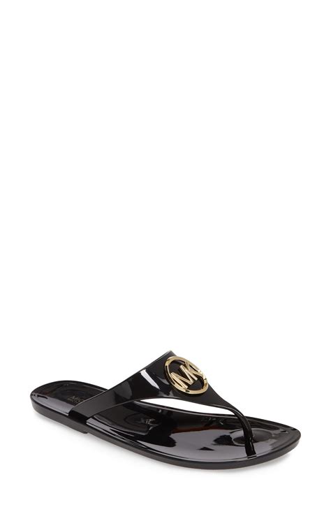 michael kors lillie jelly thong sandals|michael kors jelly sandals black.